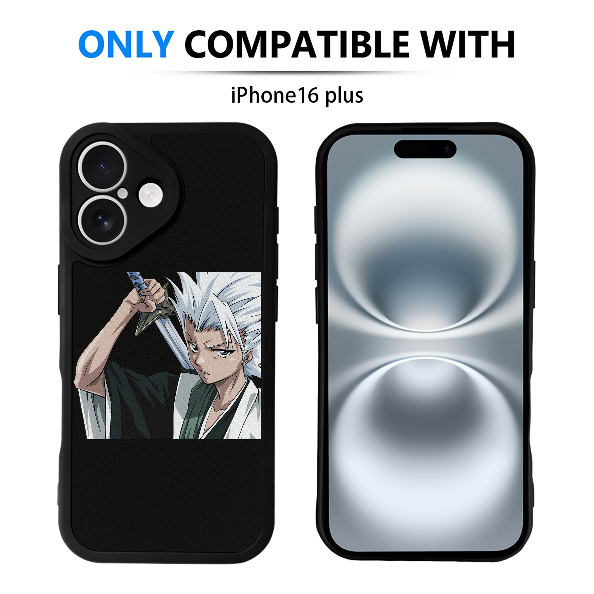 （画像用） ブリーチ 日番谷冬獅郎（ひつがや とうしろう） BLEACH Hitsugaya Toushirou 【iPhone 16シリーズ対応】シリコンスマホケース（レザー調） 材質：シリコン